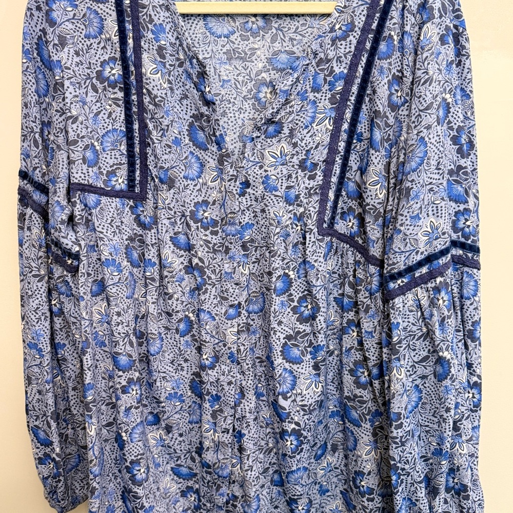 Floral Blue Women's Top